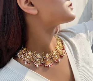 GlAM Lotus Gold plated Silver Necklace