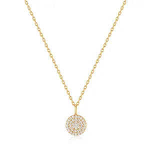 Gold Glam Disc Pendant Necklace