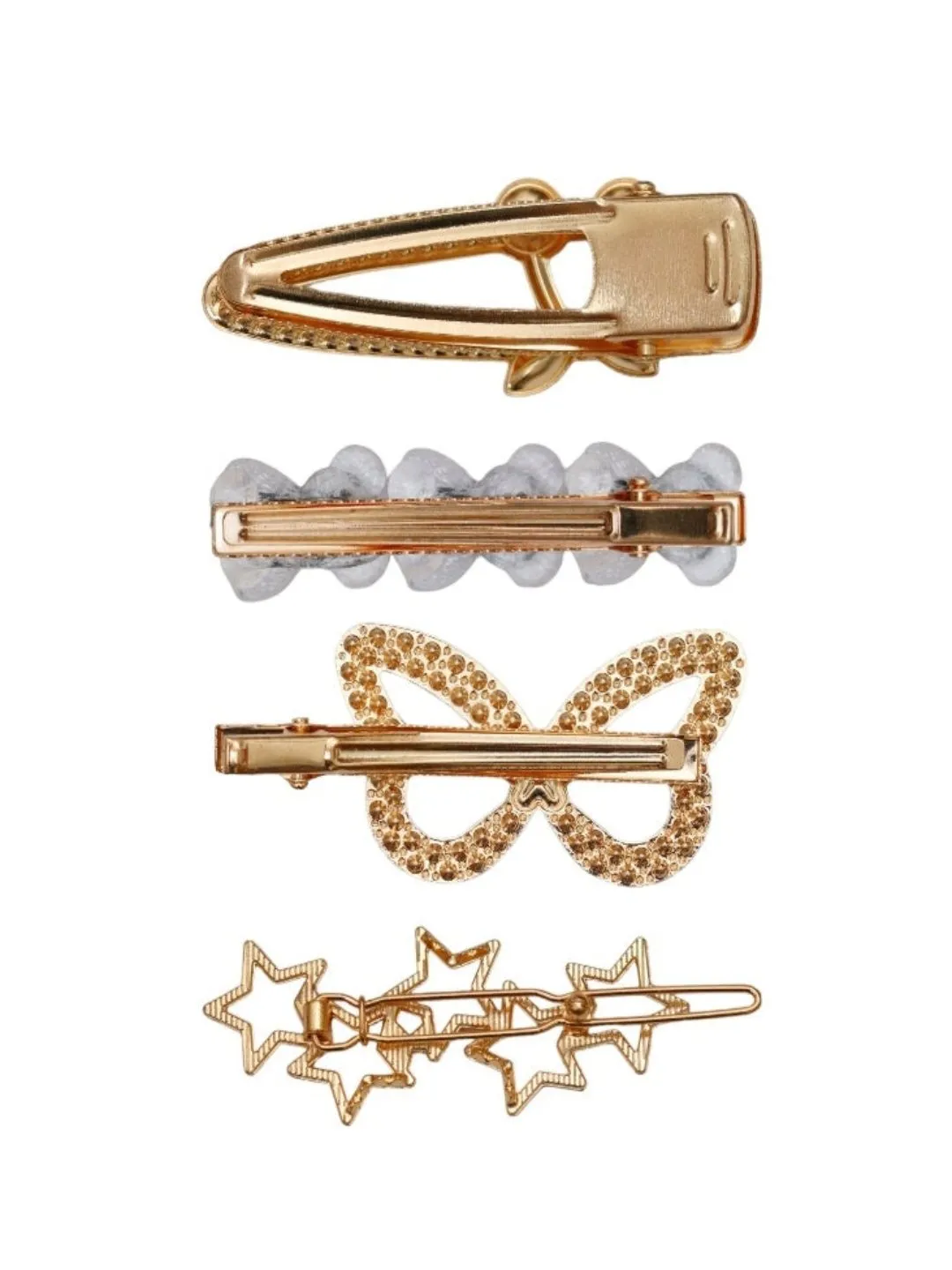 Golden Glamour: Sparkling and Celestial Hair Clip Set