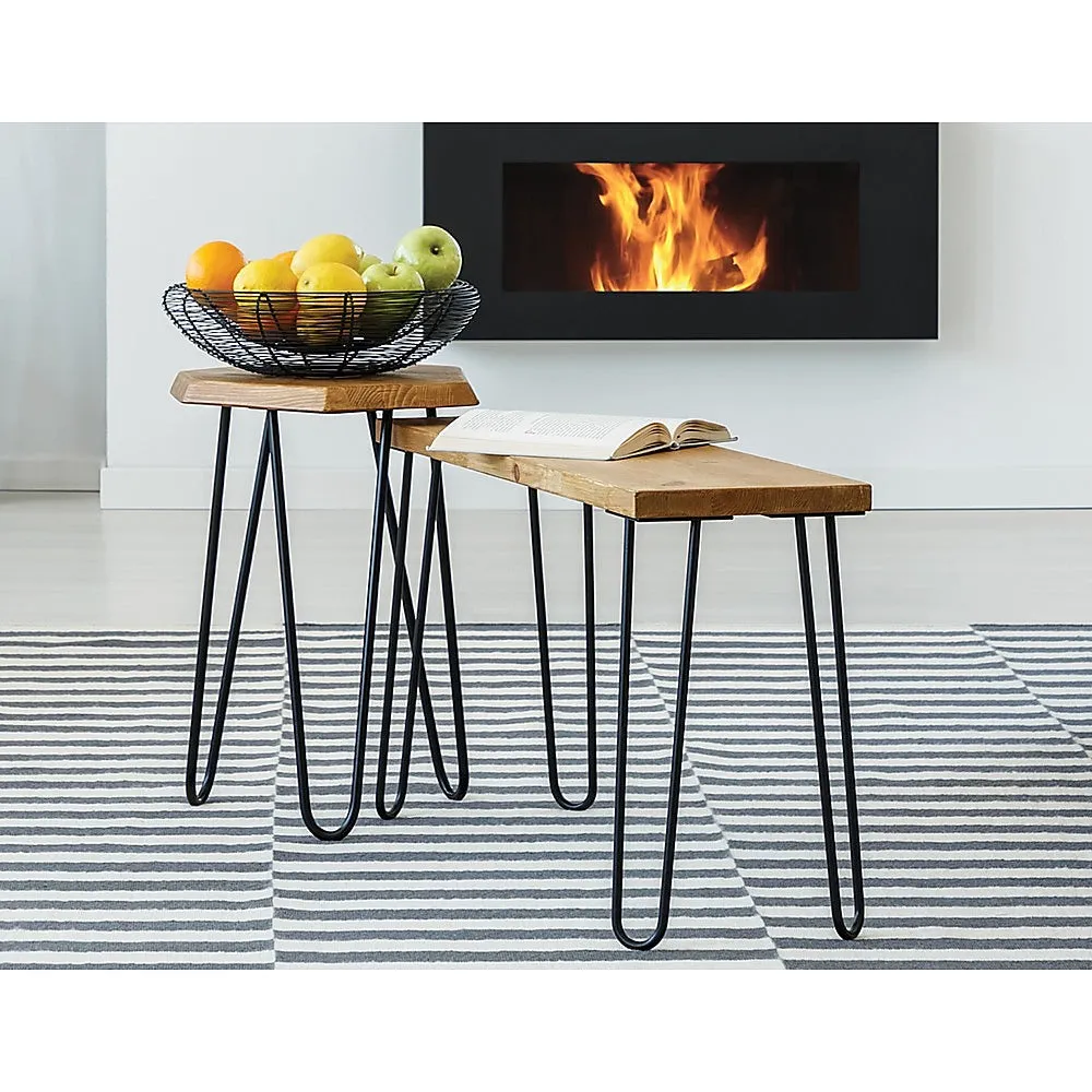 Heavy-Duty Black Hairpin Table Legs 41cm Steel Set of 4