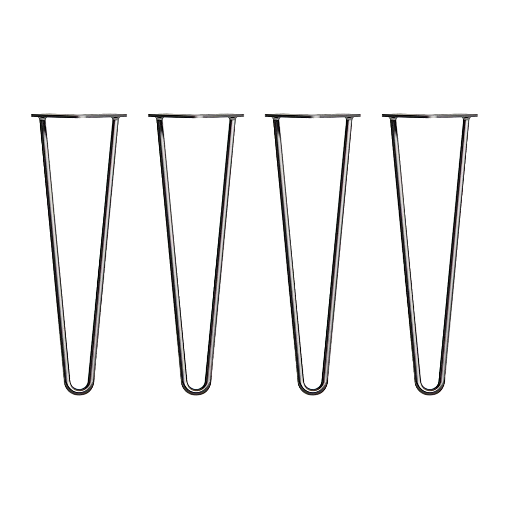 Heavy-Duty Black Hairpin Table Legs 41cm Steel Set of 4