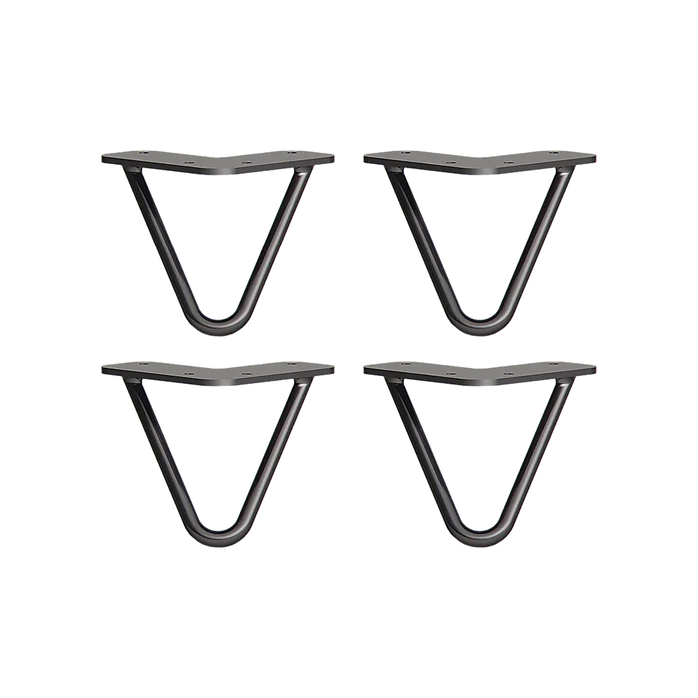 Heavy-Duty Steel Hairpin Table Legs Set of 4, 11cm Black, Della Francesca
