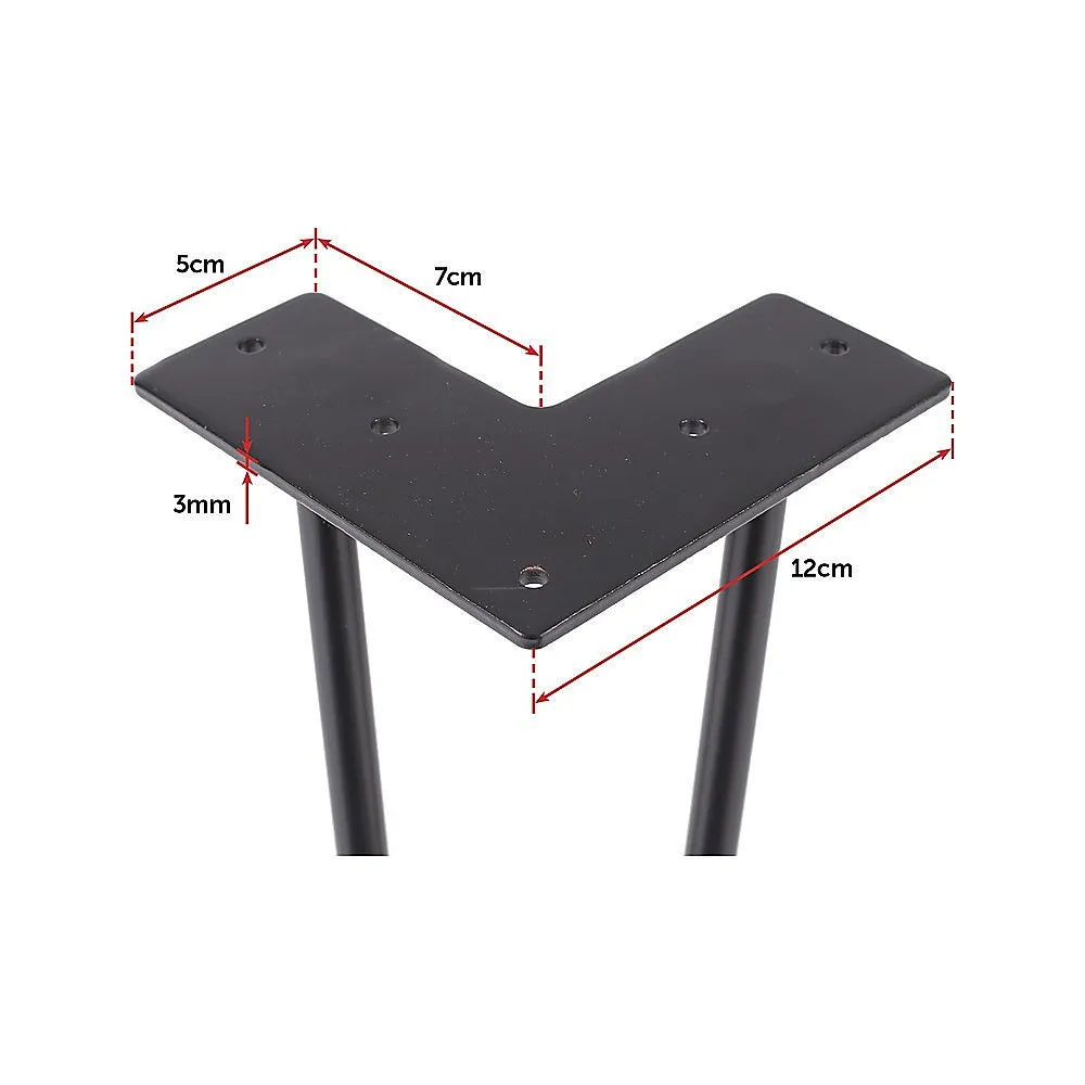 Heavy-Duty Steel Hairpin Table Legs Set of 4, 11cm Black, Della Francesca