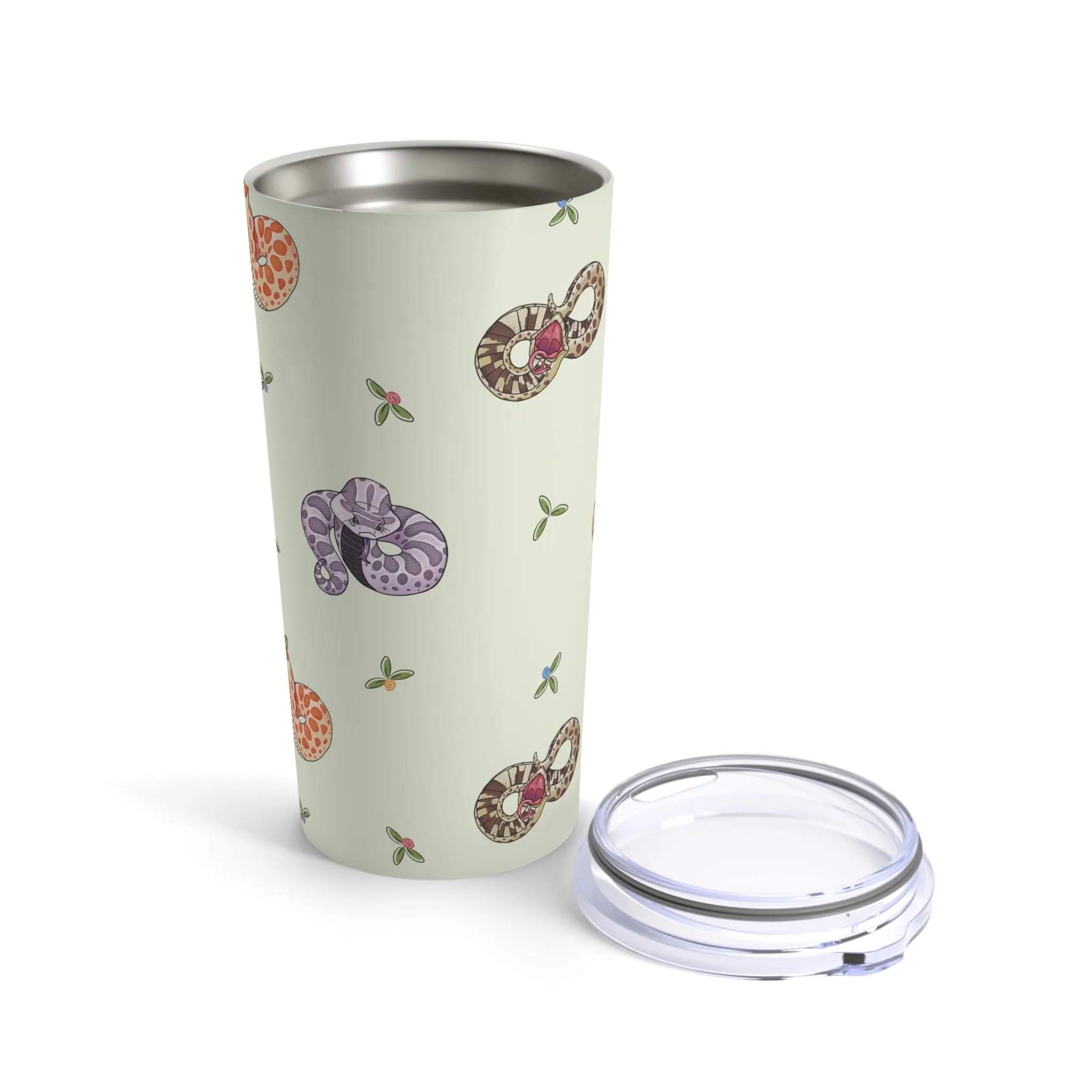 Hognose Snake Flower Tumbler, Reptile Gift Stainless Steel Drinkware