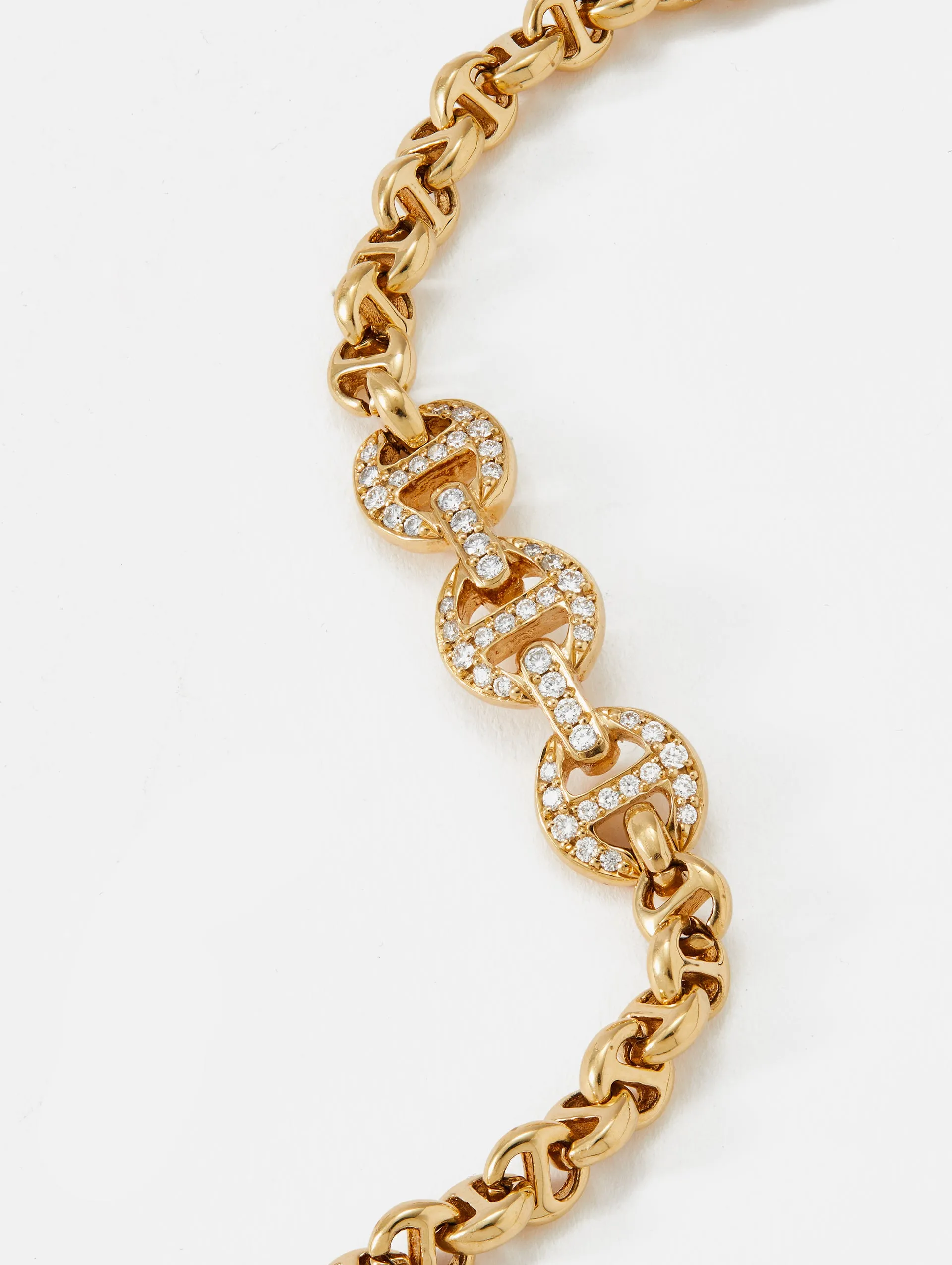 ID Bracelet With Antiquated Diamond Pendant
