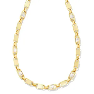Kendra Scott | Jessie Gold Chain Necklace in White Crystal