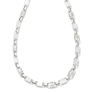 Kendra Scott | Jessie Silver Chain Necklace in White Crystal