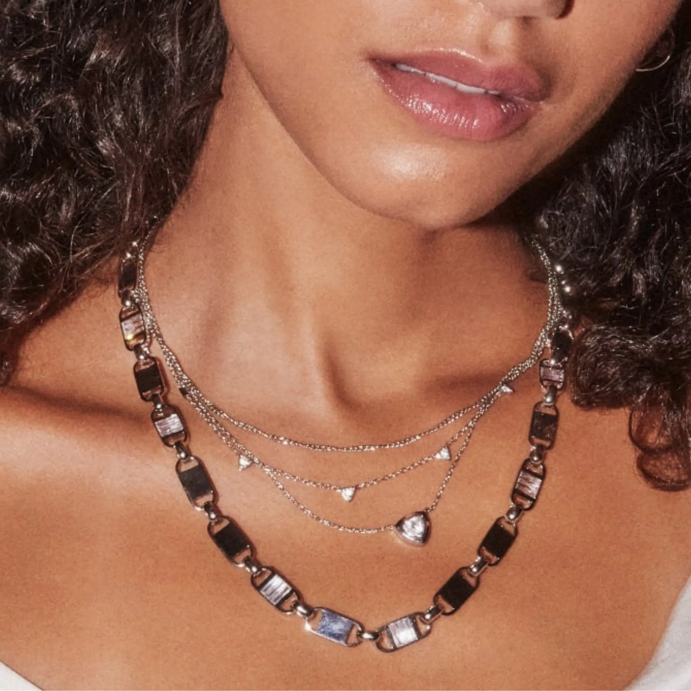 Kendra Scott | Jessie Silver Chain Necklace in White Crystal