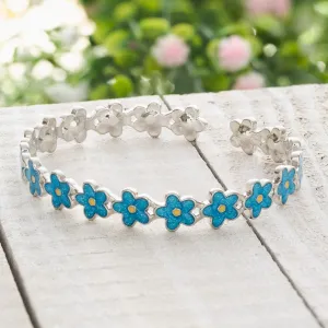 Little Forget-Me-Not Flower Cuff Bracelet
