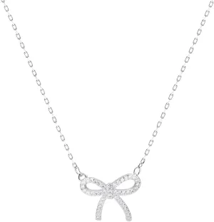 LIYAPEI Rhinestone Bow Necklace for Women, Tiny Dainty 14K Gold Plated Bowknot Pendant Choker Necklace Makes A Cute Bow Jewelry Gift for Women Girls