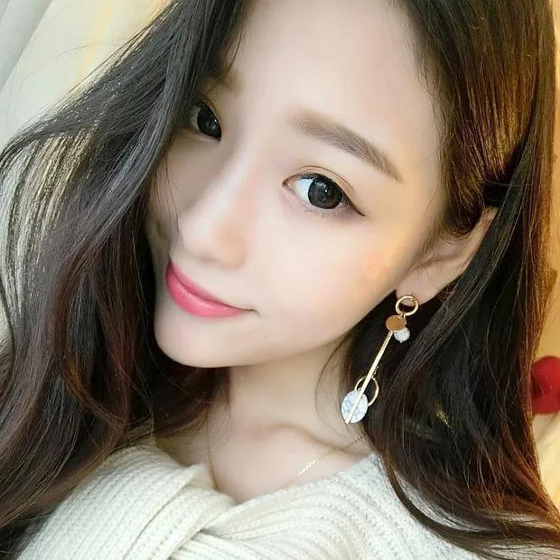 Long Earrings Wholesale Asymmetric Circular Texture