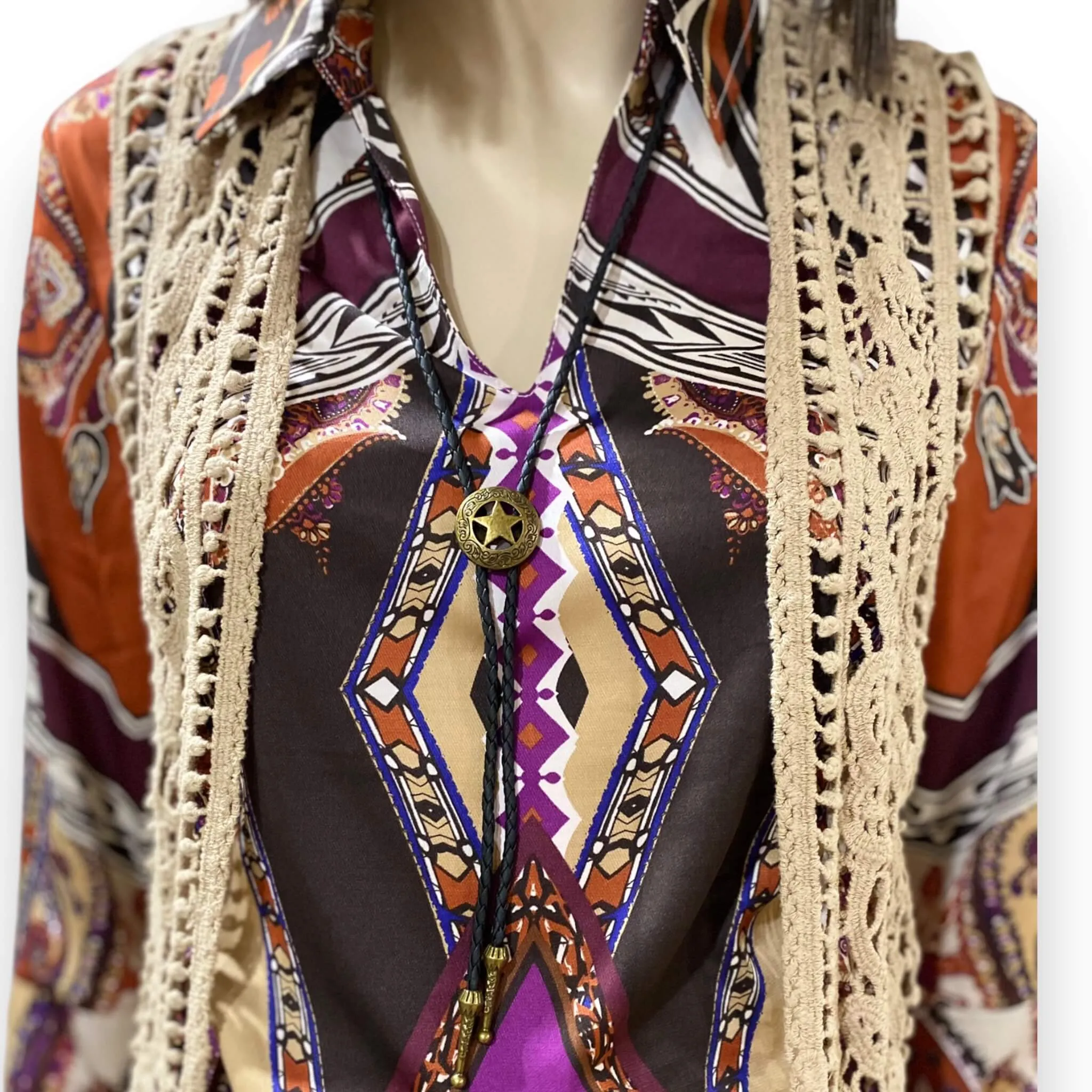 Long Lone Star Bolo Tie