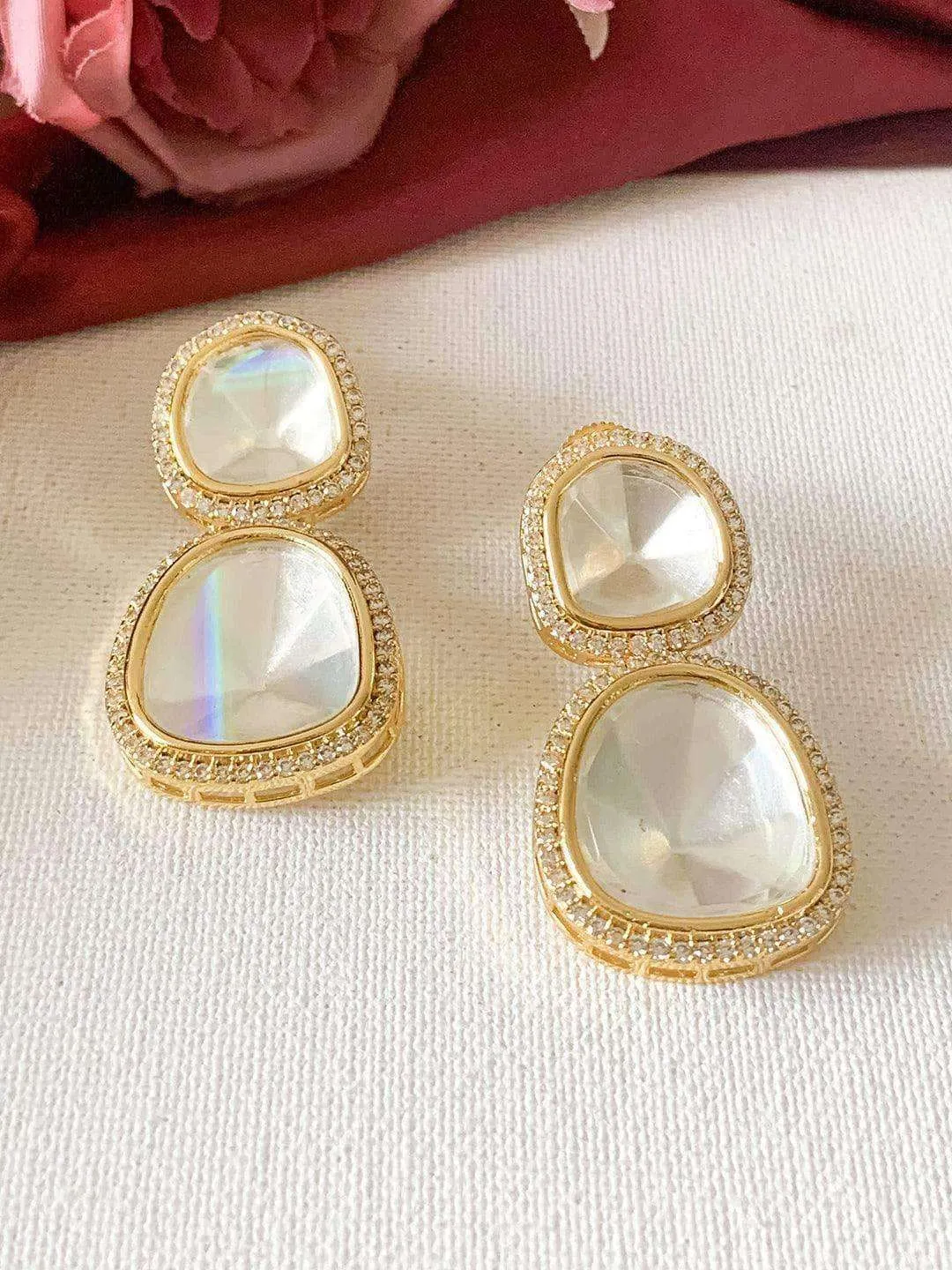 Madhuri Dixit In Polki Stone Ad Earring