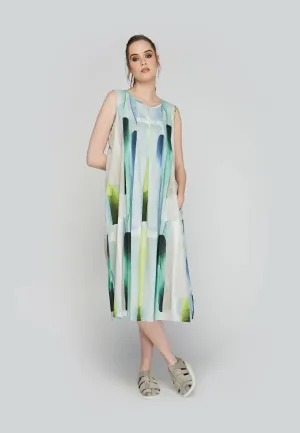 MARIPOSA Mid-length, printed, thin cotton dress