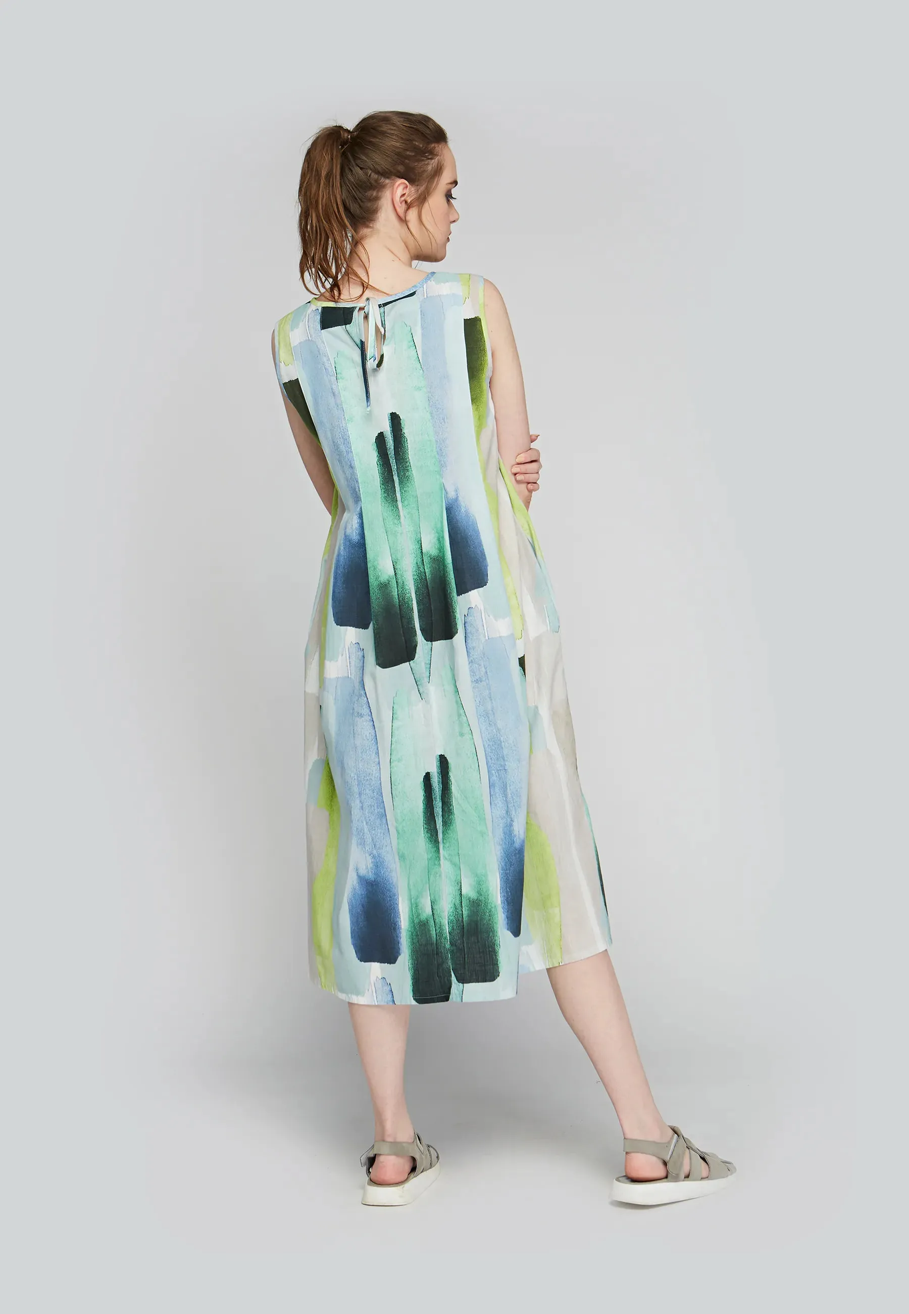 MARIPOSA Mid-length, printed, thin cotton dress