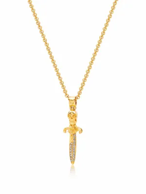 Men's Golden Skull Sword Necklace