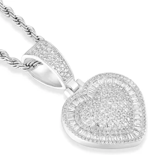 Men's Heart Pendant 14K Gold Plated Love Pendant With Diamonds Hip Hop Heart Jewelry