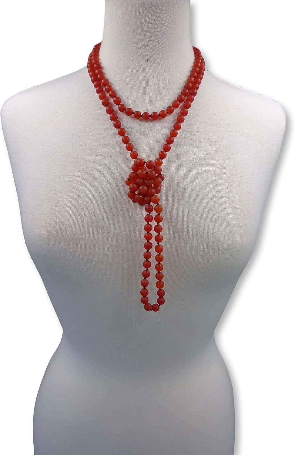 MGR MY GEMS ROCK! 8MM 60 Inch Matte-Finish Genuine Semi-Precious Stone Endless Infinity Opera Length Hand Beaded Mala Chakra Long OR Multi-Strand Multi-wrap Necklace for Women or Men.