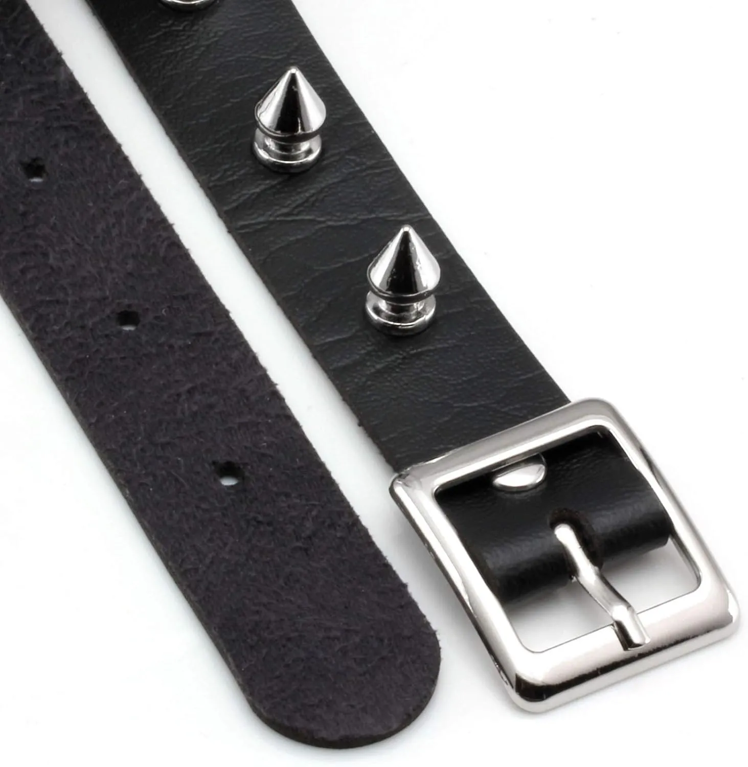 MILAKOO Women Men Cool Punk Goth Metal Spike Studded PU Leather Necklace