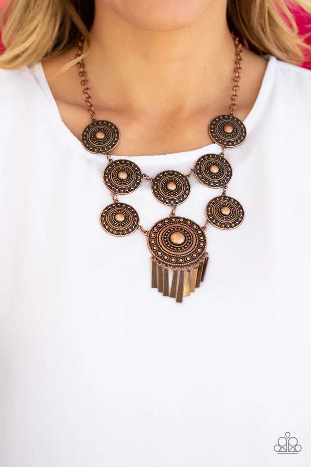 Modern Medalist Copper Necklace