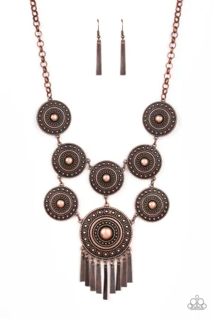 Modern Medalist Copper Necklace