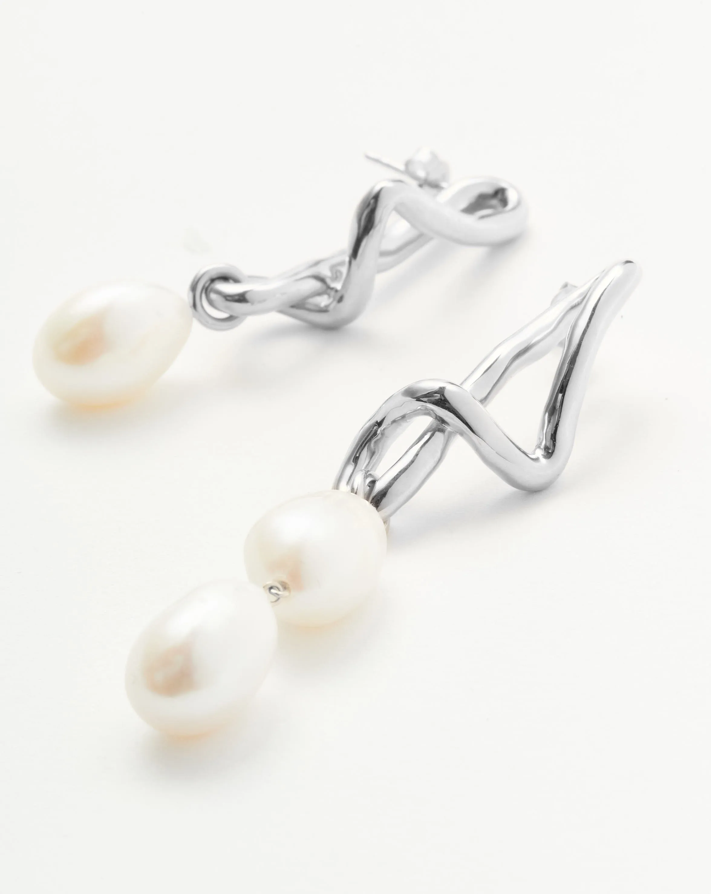 Molten Baroque Pearl Mismatch Drop Earrings