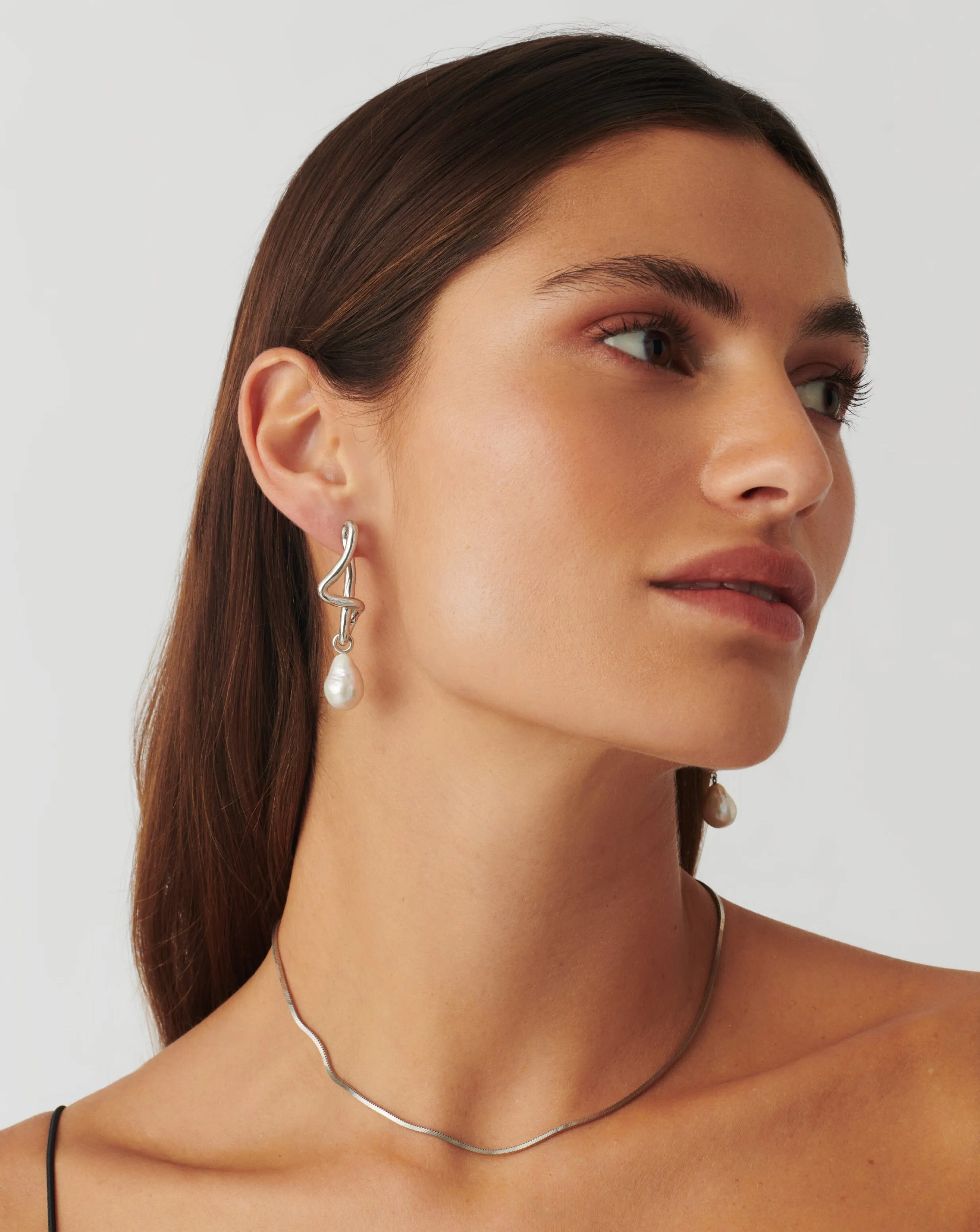 Molten Baroque Pearl Mismatch Drop Earrings