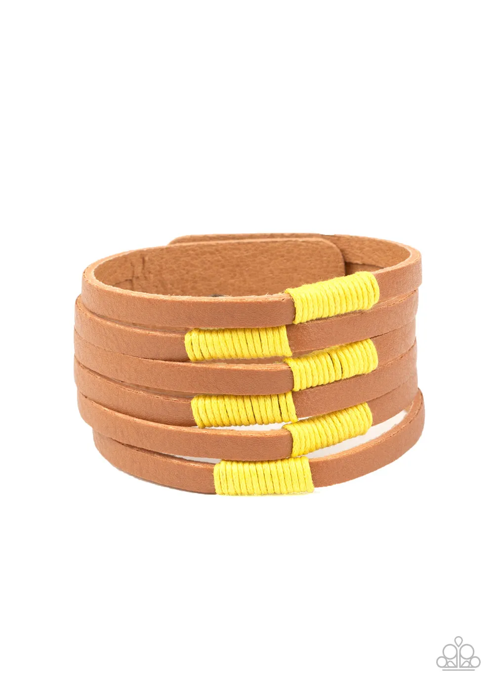 Open Door Jewelry - Country Colors - Yellow Bracelet - Paparazzi Accessories