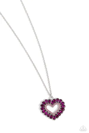 Paparazzi FLIRT No More Pink Necklace & Earring Set