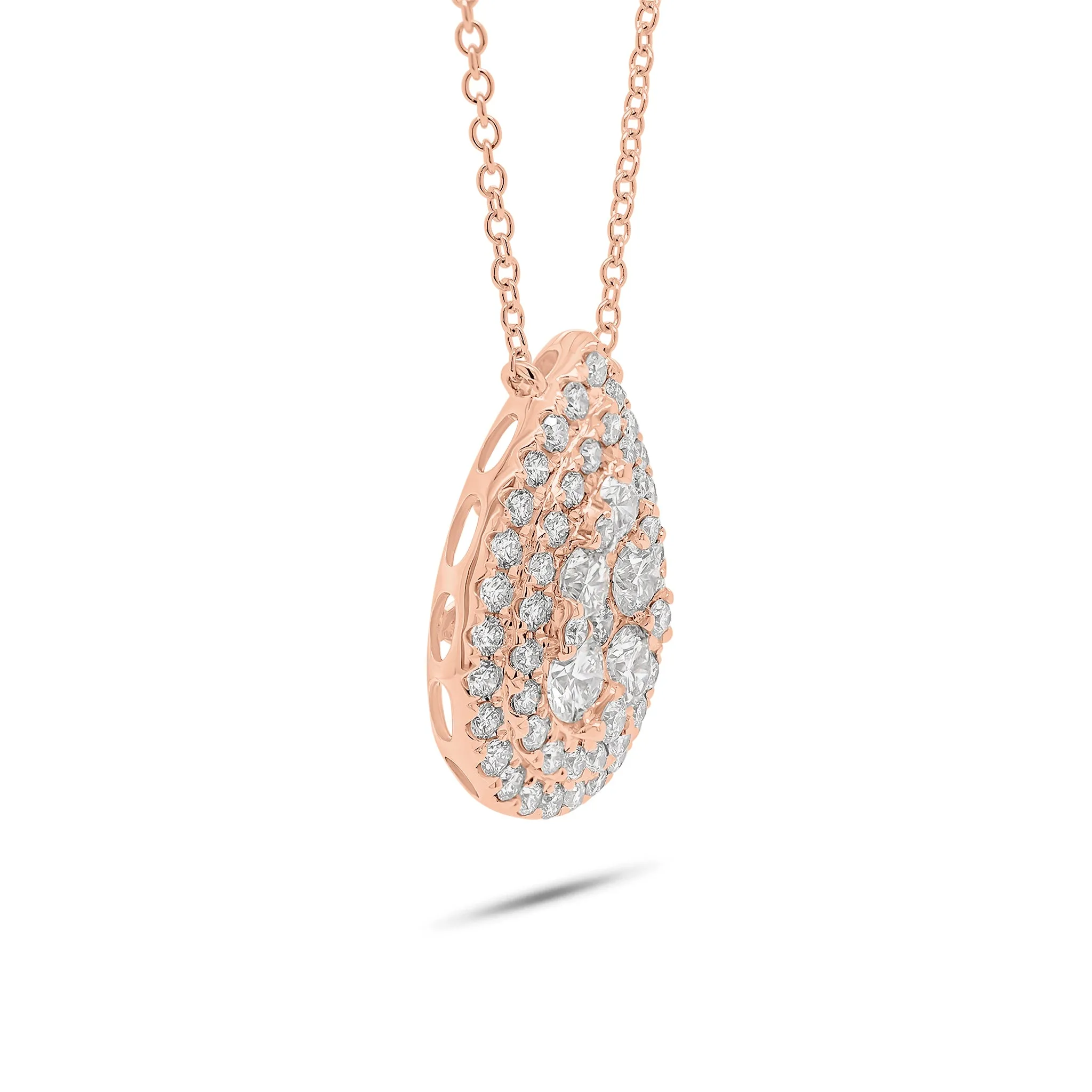 Pave Diamond Teardrop Pendant Necklace