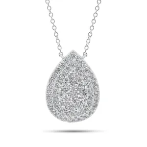 Pave Diamond Teardrop Pendant Necklace