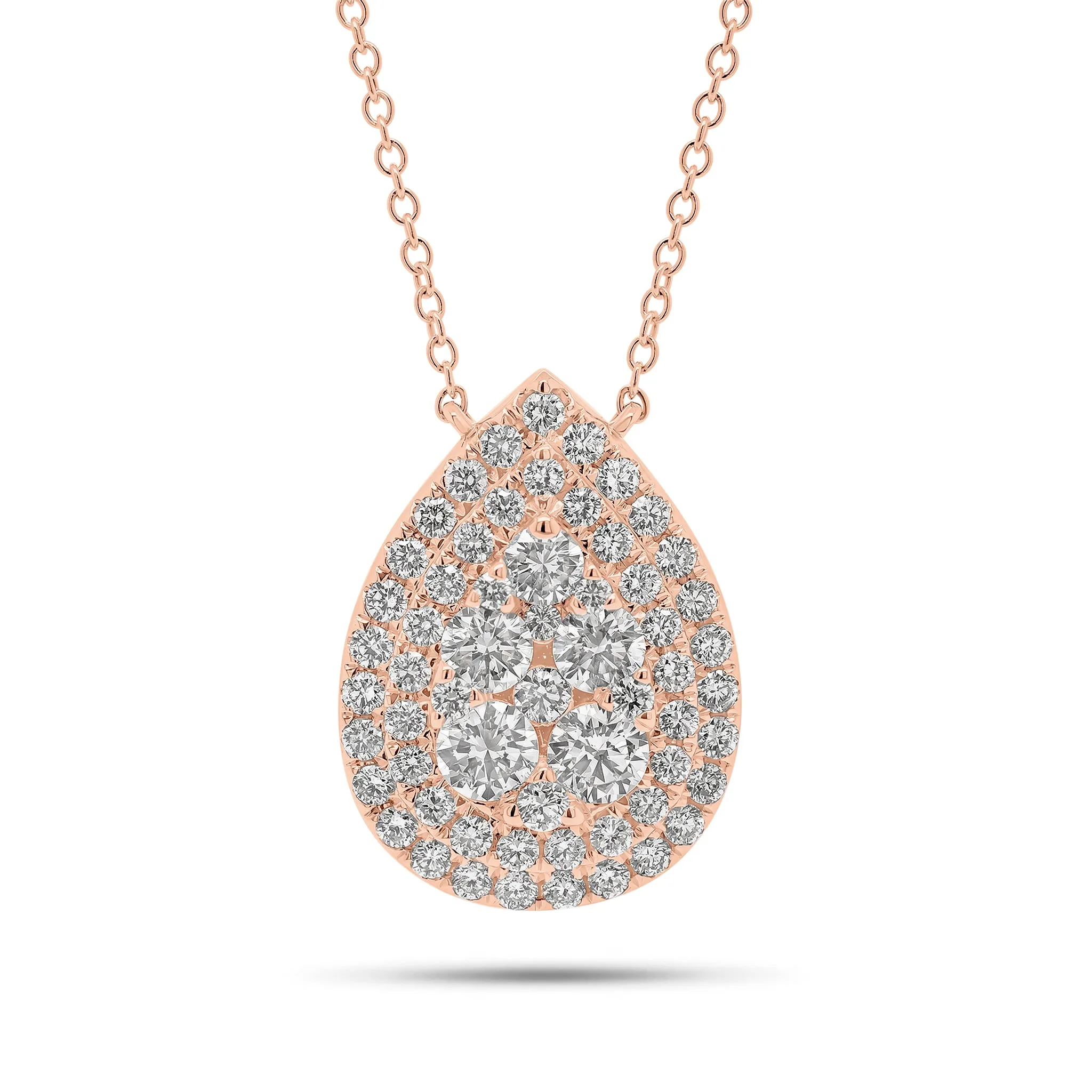 Pave Diamond Teardrop Pendant Necklace