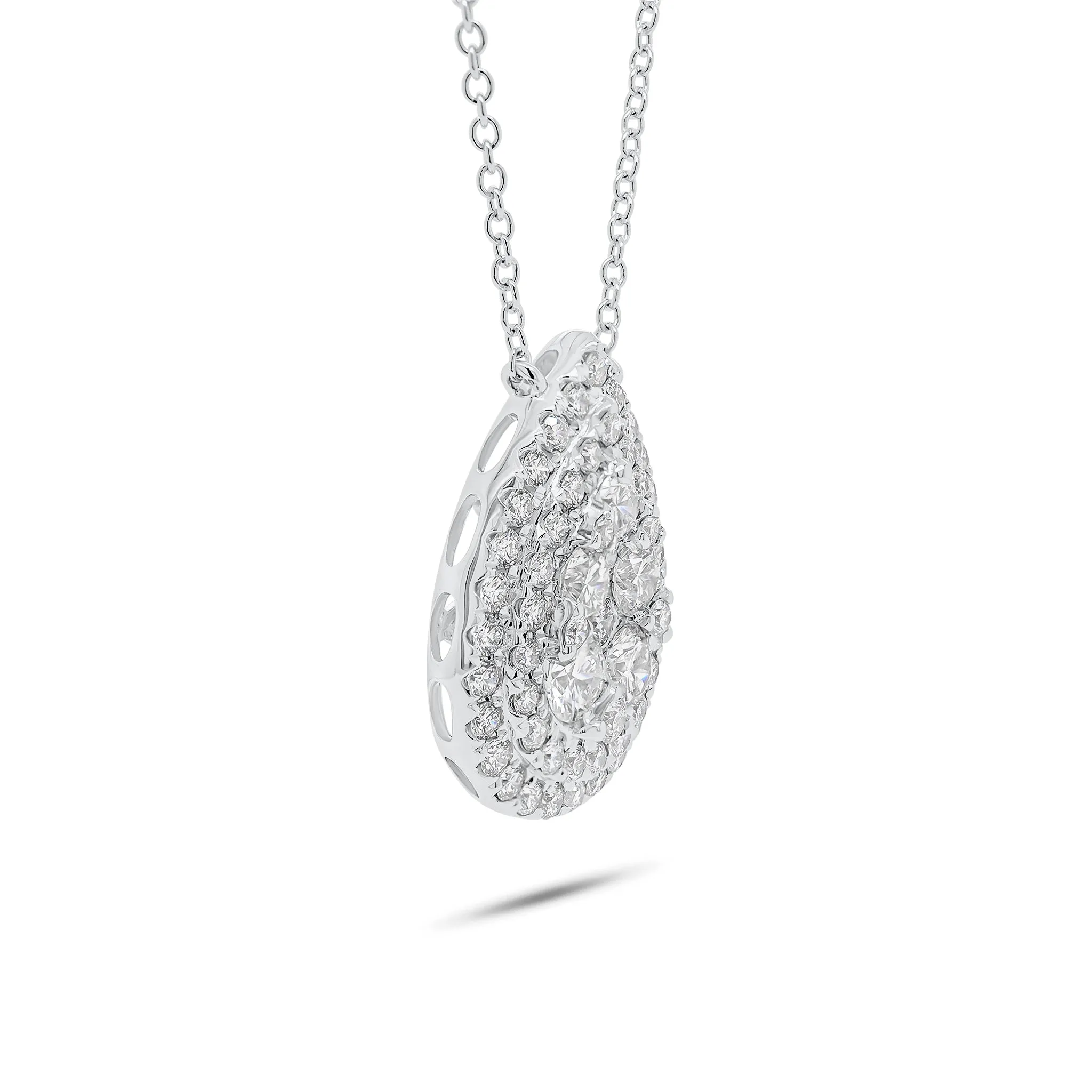 Pave Diamond Teardrop Pendant Necklace