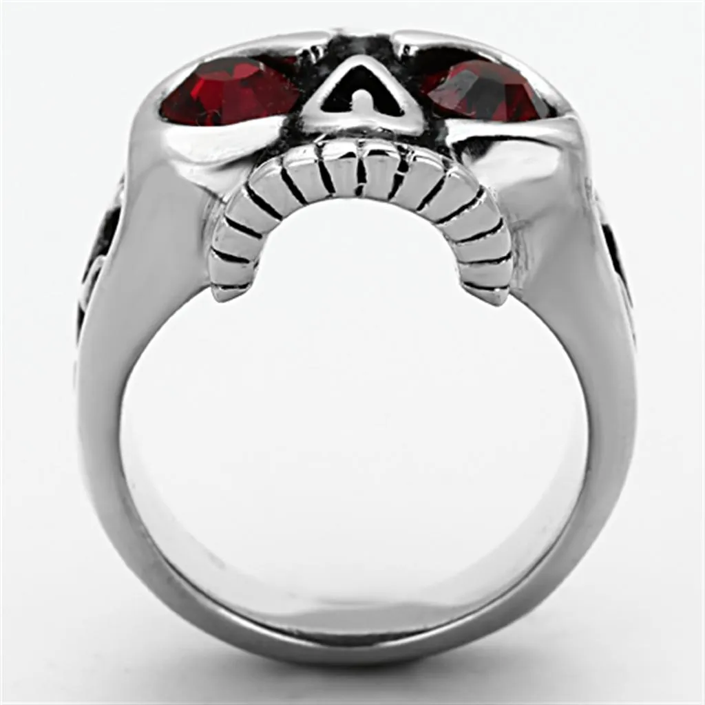 polished (no plating) Stainless Steel Ring with Top Grade Crystal in Siam for Women Style TK1354