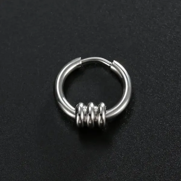 Rinhoo 1 Pcs Triangle Unisex Punk Rock Earrings Stainless Steel Women Men Stud Earring Pierced Push-Back Ear Plug Jewelry Gift