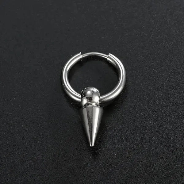 Rinhoo 1 Pcs Triangle Unisex Punk Rock Earrings Stainless Steel Women Men Stud Earring Pierced Push-Back Ear Plug Jewelry Gift