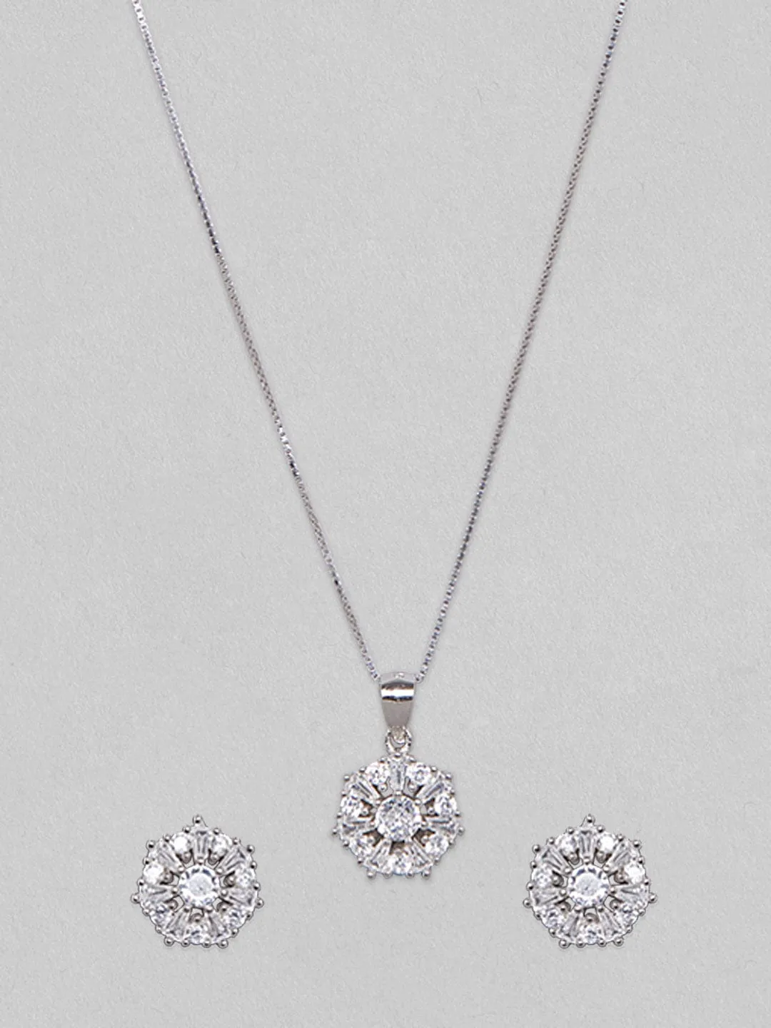 Rubans 925 Silver The Heptagon Of Zircons - Necklace Set