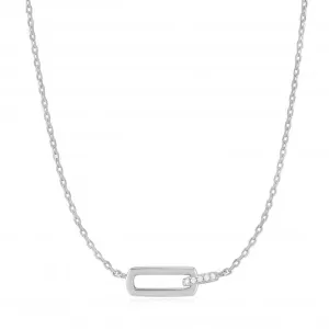 Silver Glam Interlock Necklace N037-01H