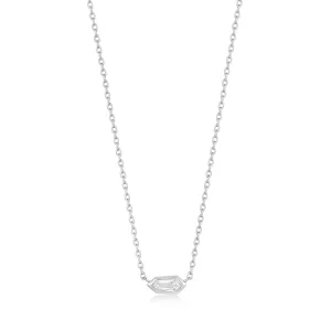 Silver Sparkle Emblem Chain Necklace