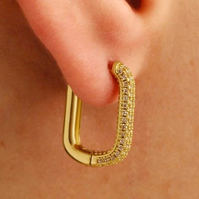 Sparkling Ear Buckle Earrings