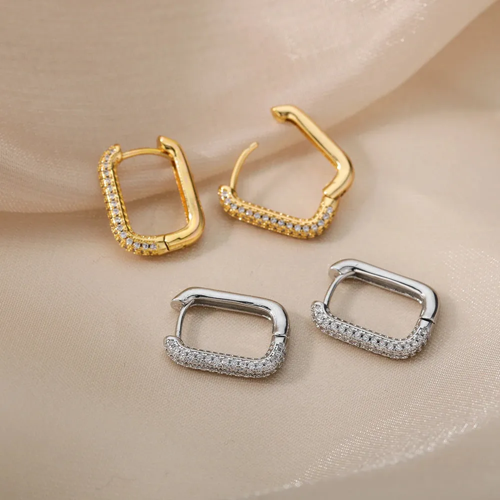 Sparkling Ear Buckle Earrings