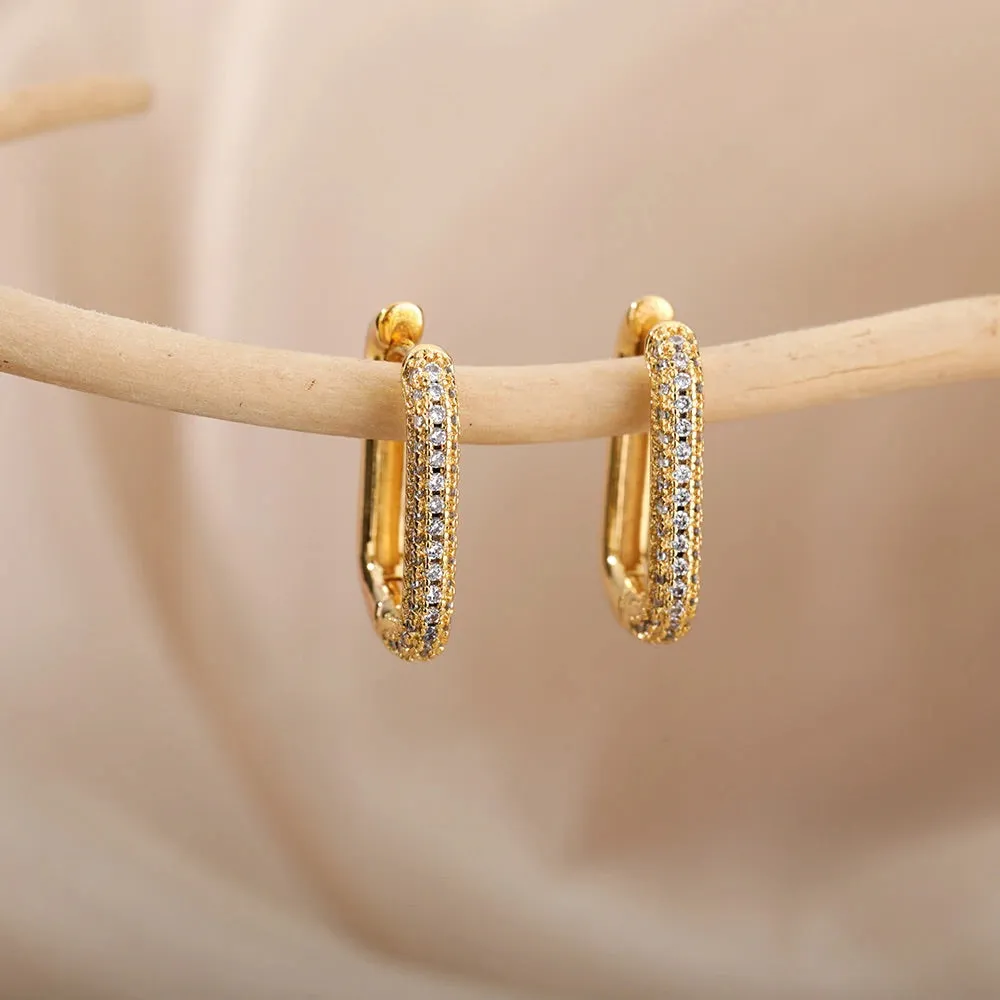 Sparkling Ear Buckle Earrings