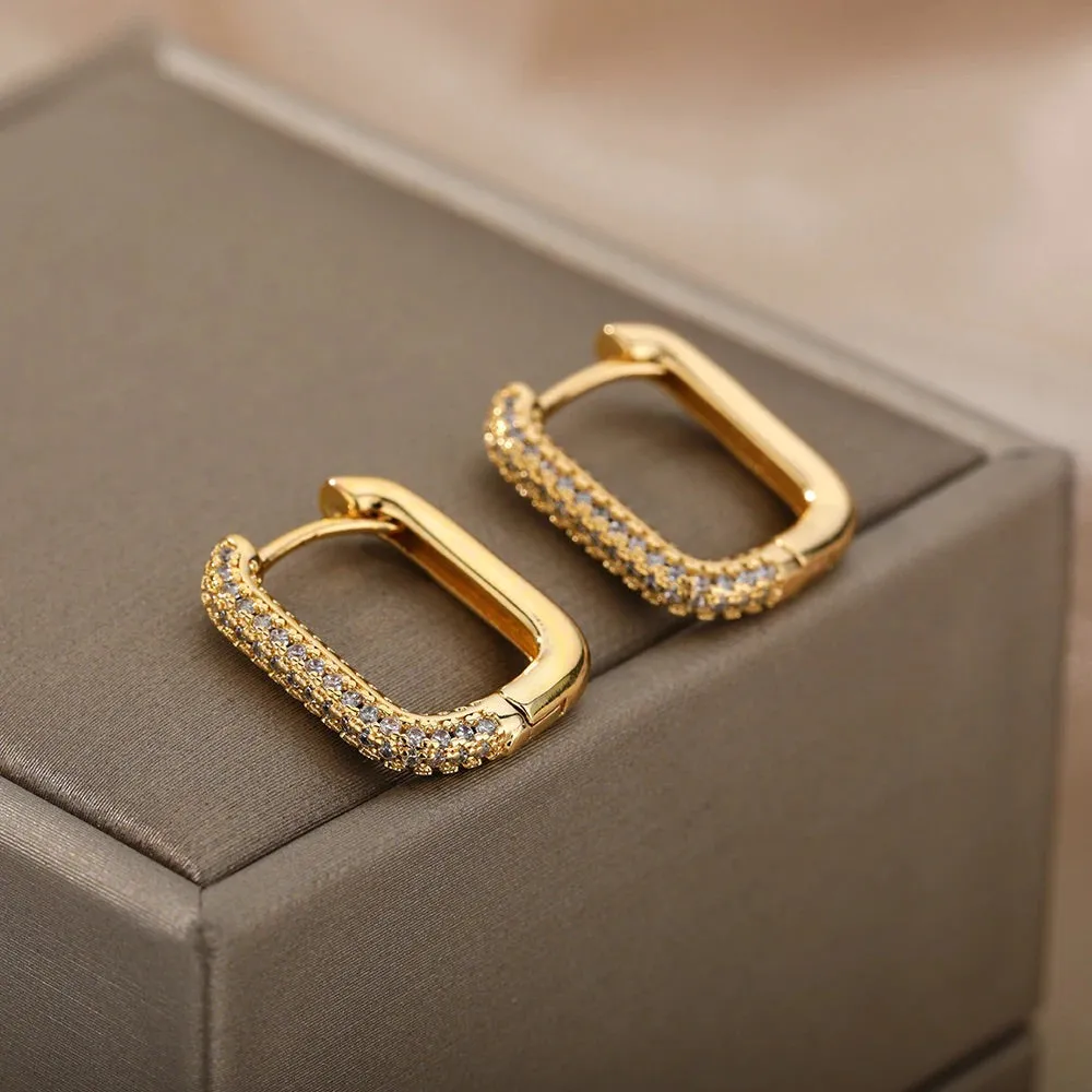 Sparkling Ear Buckle Earrings