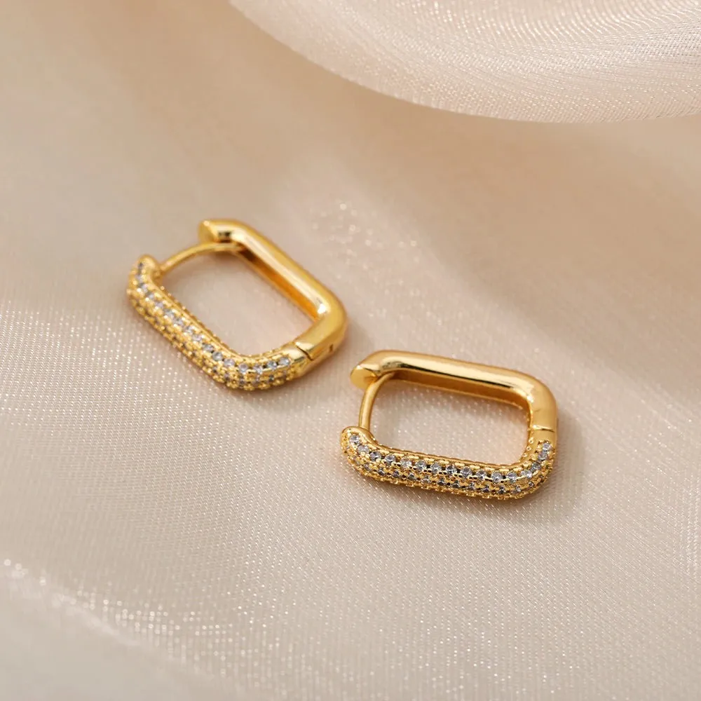 Sparkling Ear Buckle Earrings