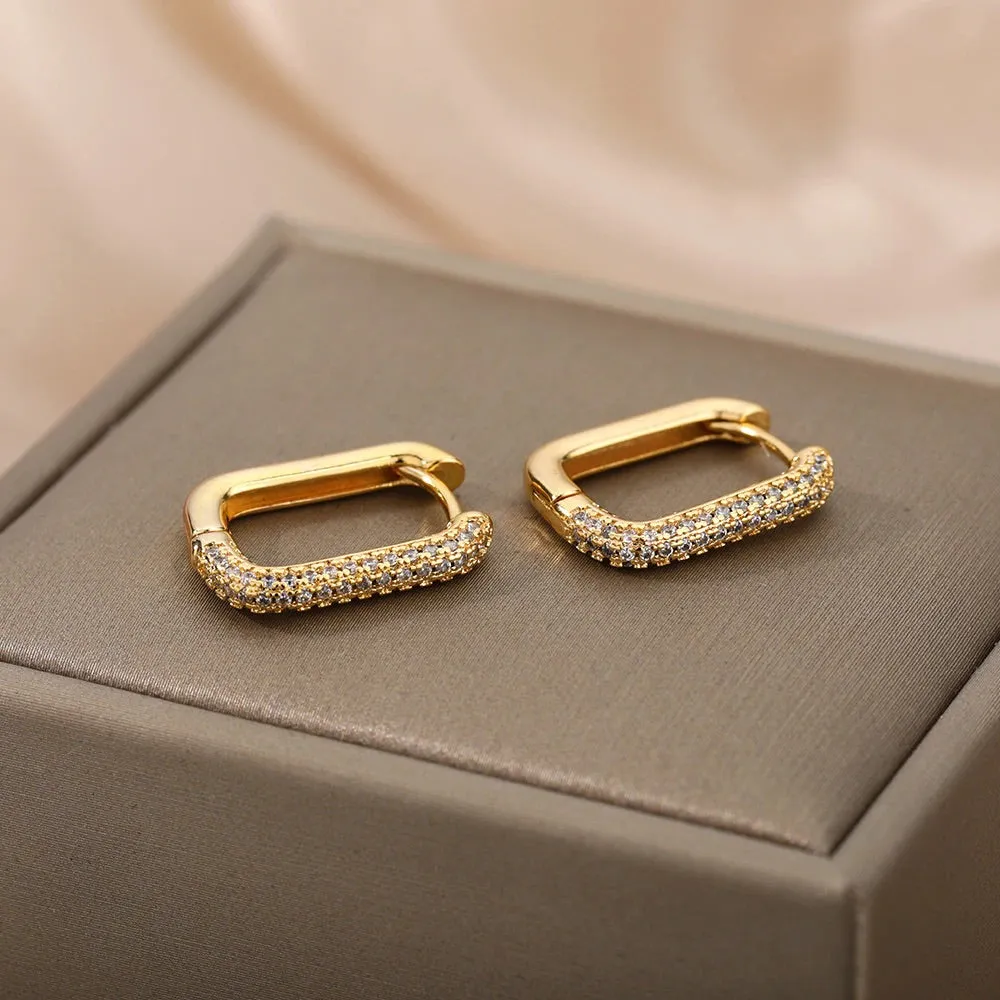 Sparkling Ear Buckle Earrings