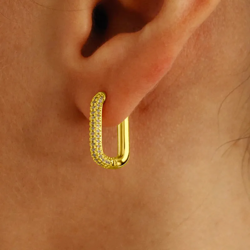 Sparkling Ear Buckle Earrings