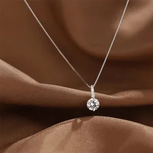 Sparkling Zircon Water Drop Pendant Necklace for Women