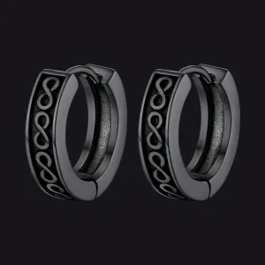 Stainless Steel Chunky Infinity Huggie Hoop Earrings For Men