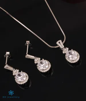The Cherish Solitaire Silver Pendant Set