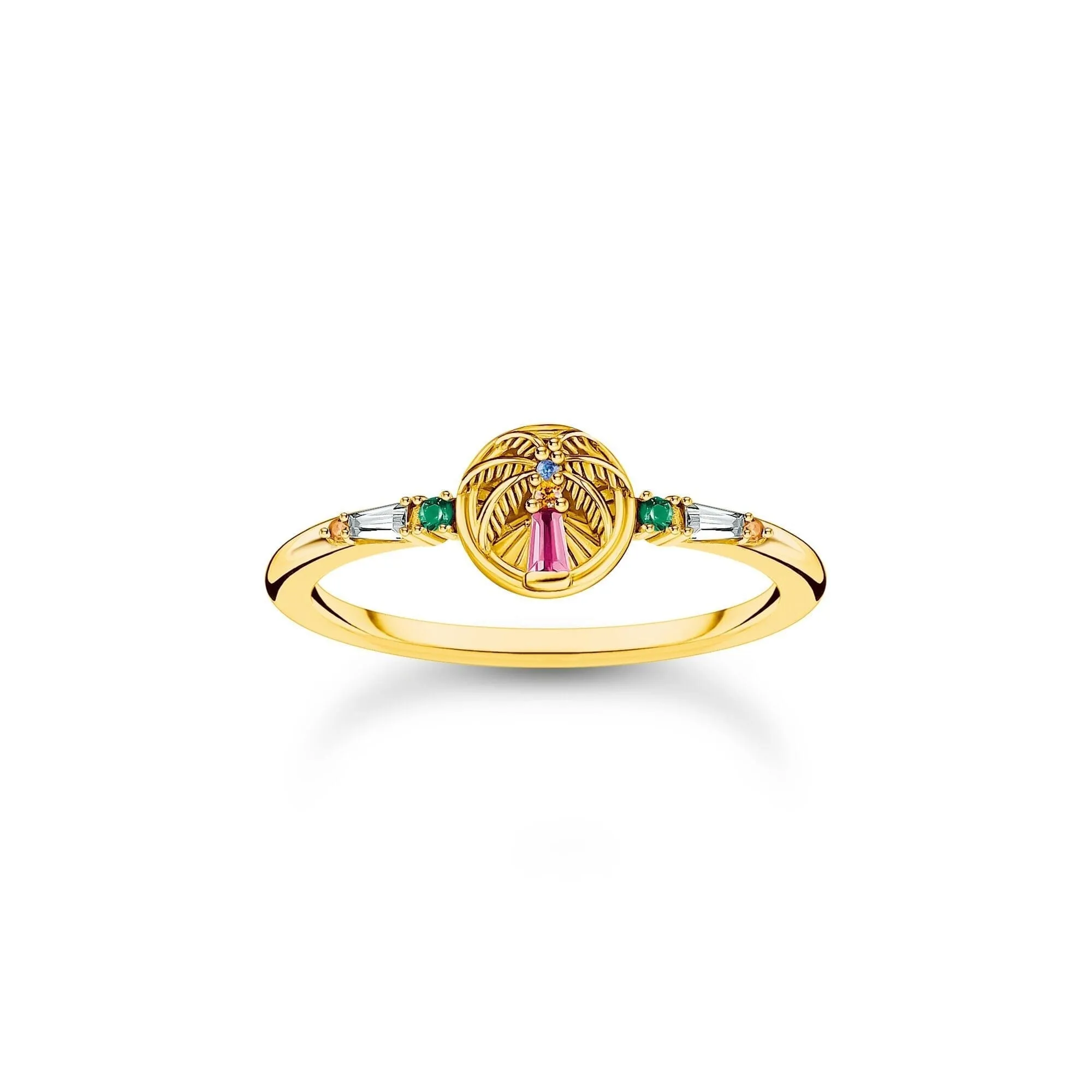 THOMAS SABO Ring with palm tree and colourful stones